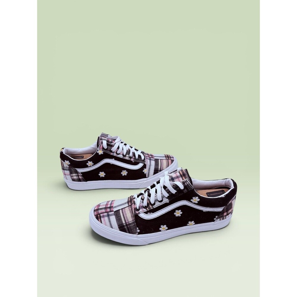 VANS Old Skool Skate Shoes Floral Plaid Patchwork Womens Sz 12.5 Multicolor NWT